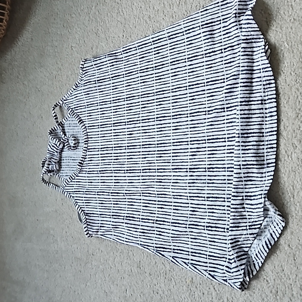 Athleta tank, navy stripes, size small